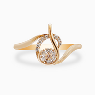 18K Gold Round Brilliant Diamond Delicate Solitaire Ring
