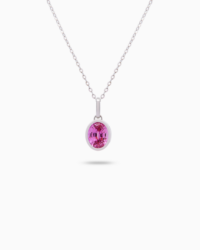 18K White Gold Lab-Grown Amethyst Pendant – 4.00ct.