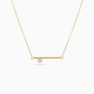 18K Yellow Gold Round Diamond Pendant Necklace