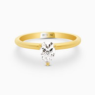 18K Yellow Gold Pear Lab-Grown Diamond Ring – 0.50ct.