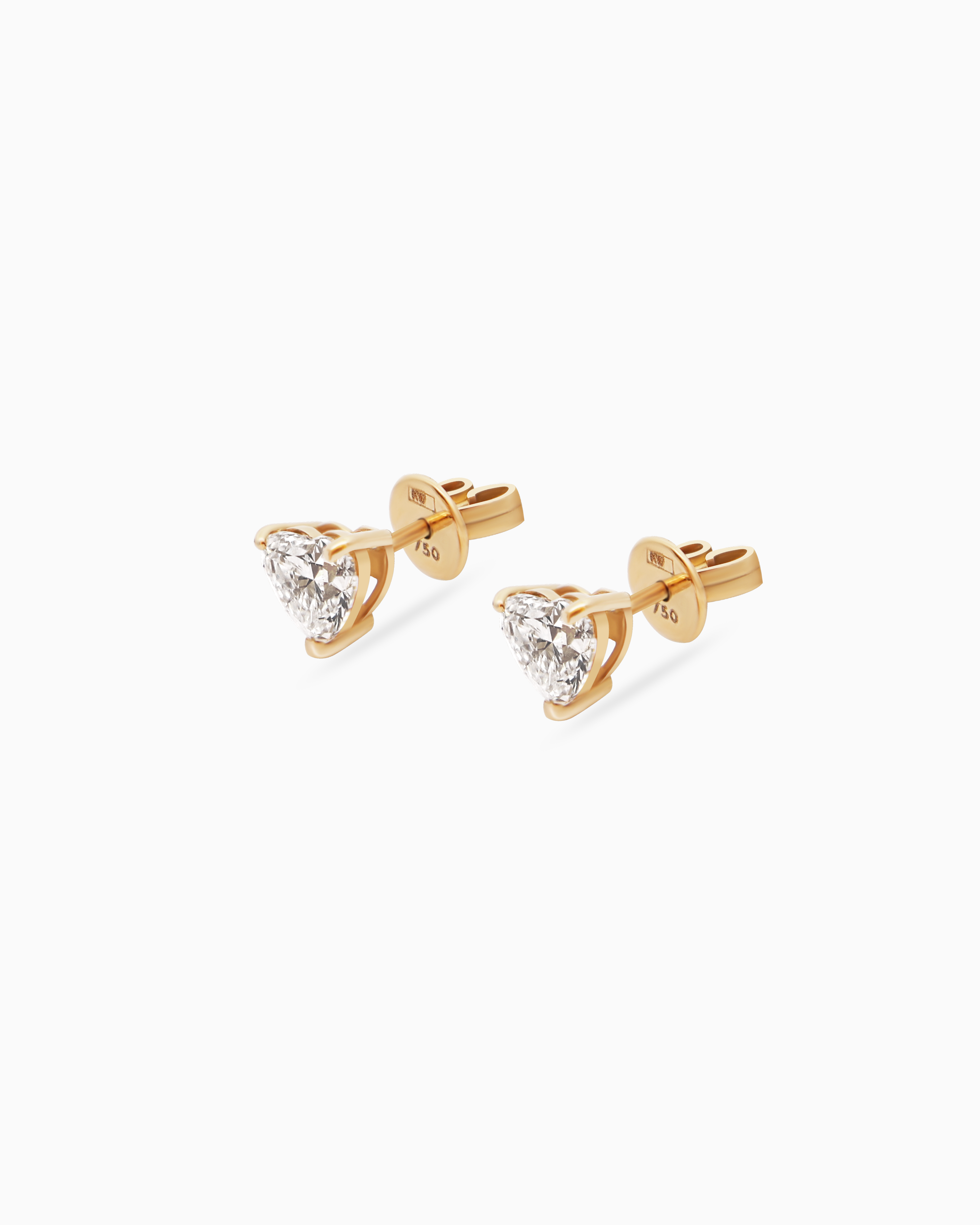 18K Yellow Gold Heart Lab-Grown Diamond Stud Earrings – 1.00ct.