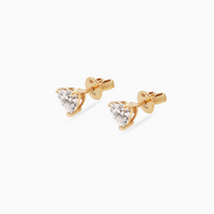 18K Yellow Gold Heart Lab-Grown Diamond Stud Earrings – 1.00ct.