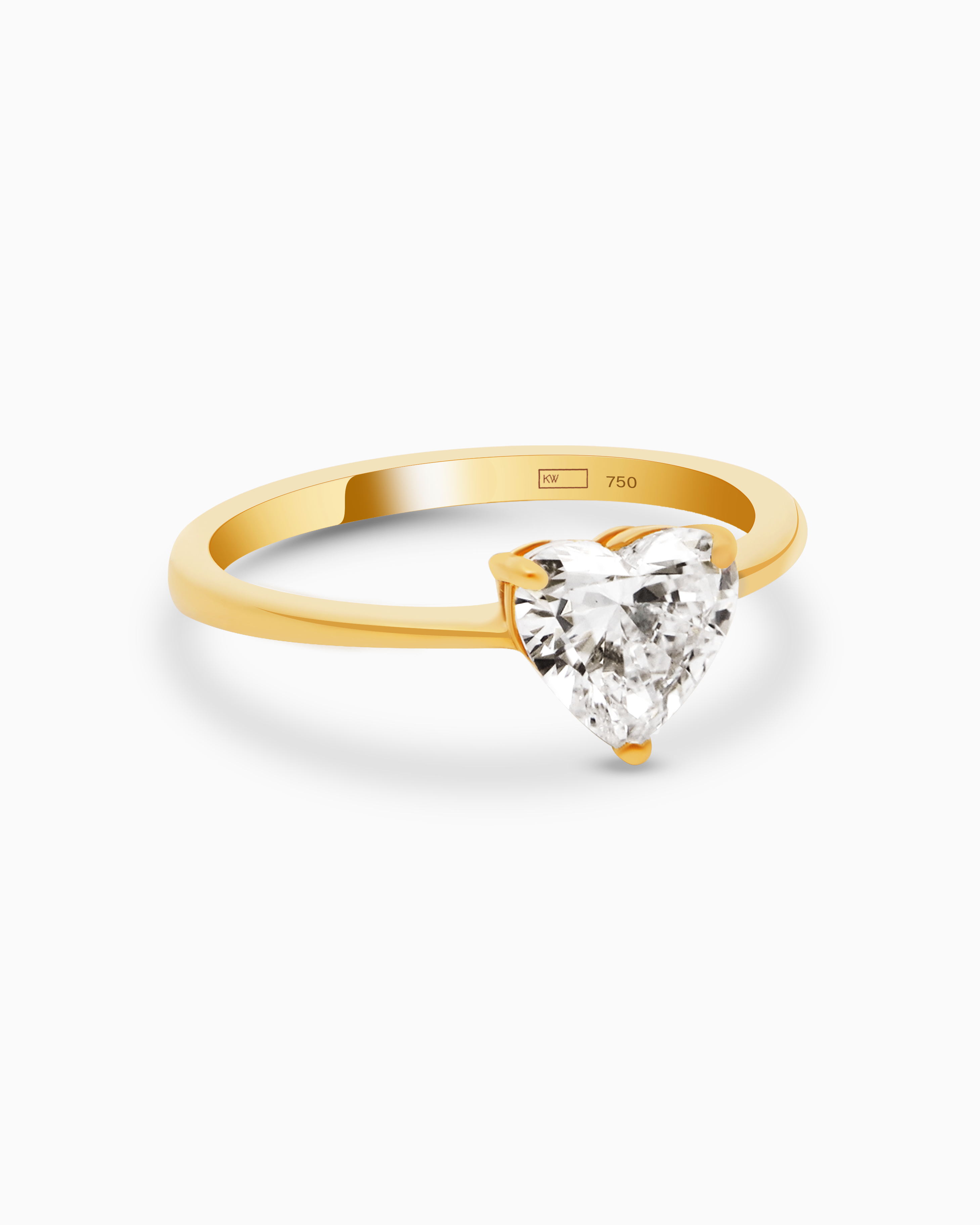 18K Yellow Gold Heart Lab-Grown Diamond Ring – 0.90ct.