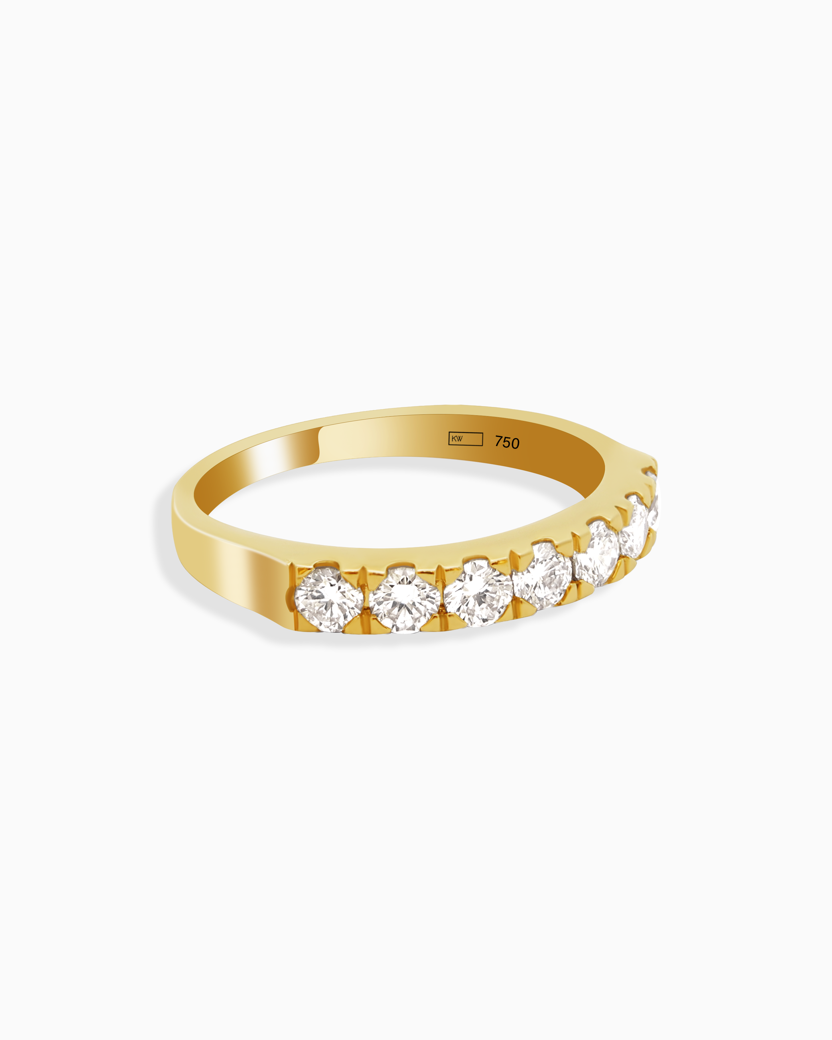 18K Yellow Gold Round Lab-Grown Diamond Band Ring – 0.60ct.