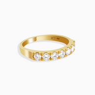 18K Yellow Gold Round Lab-Grown Diamond Band Ring – 0.60ct.