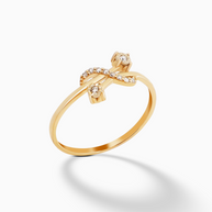 18K Gold Round Brilliant Diamond Dainty Solitaire Ring