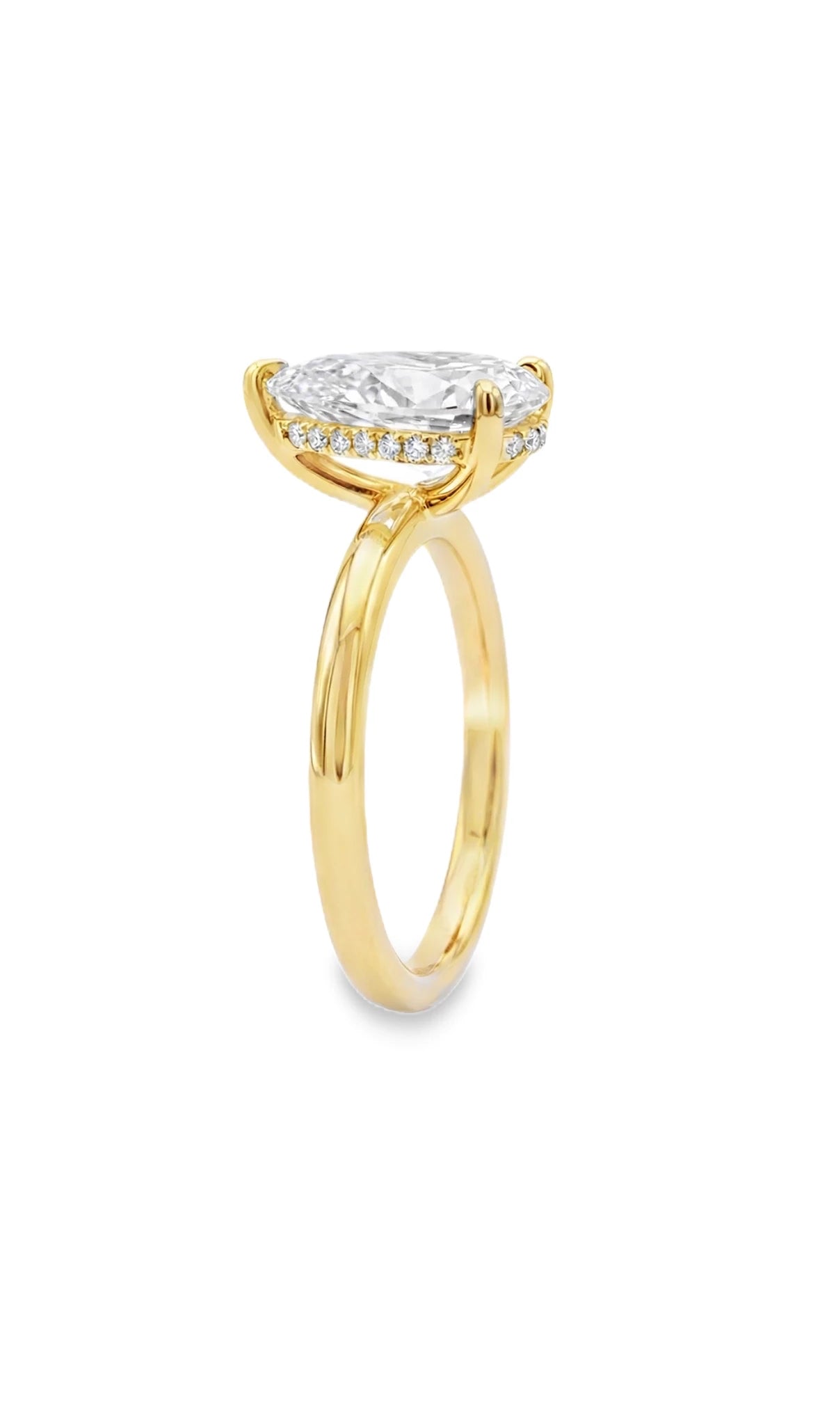 18K Yellow Gold Pear Lab-Grown Diamond Ring – 1.00ct.