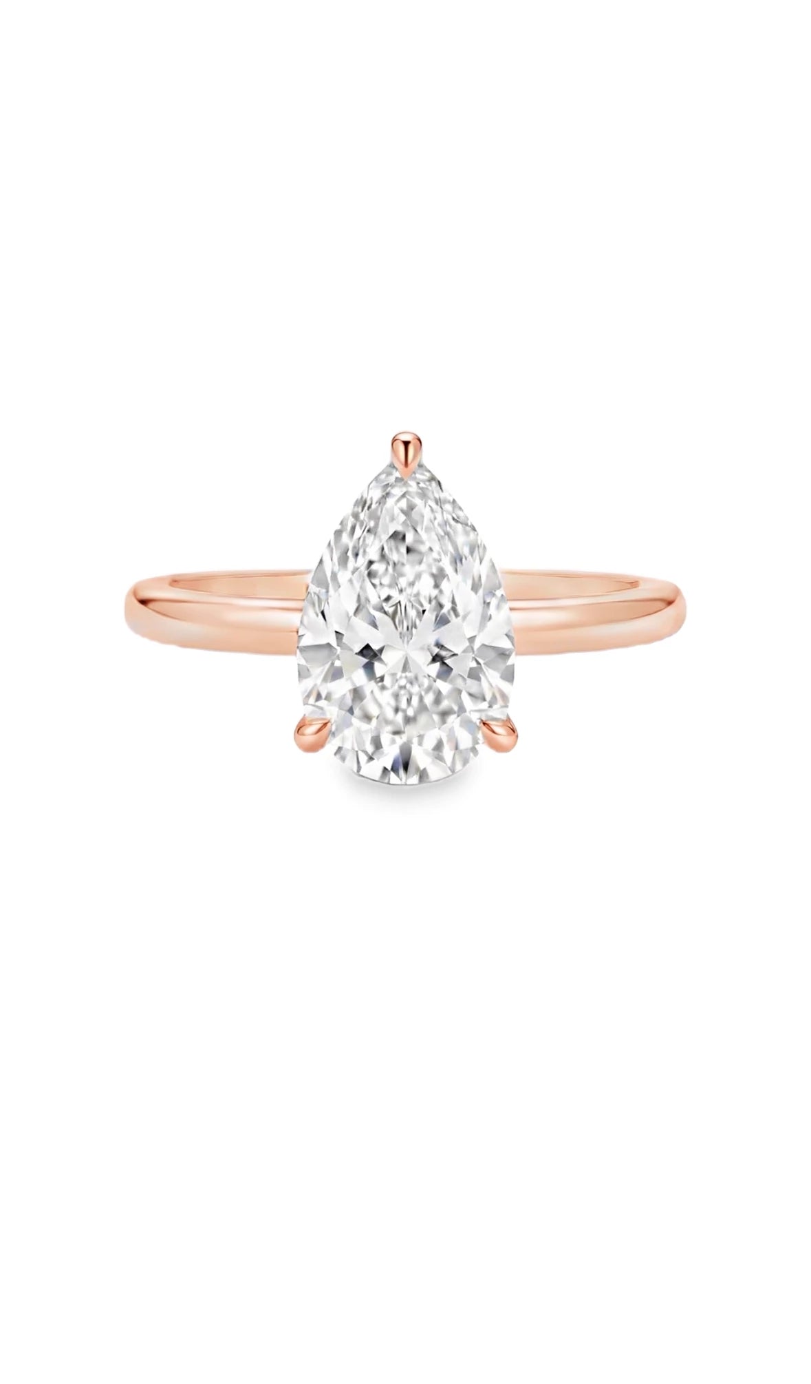 18K Yellow Gold Pear Lab-Grown Diamond Ring – 1.00ct.
