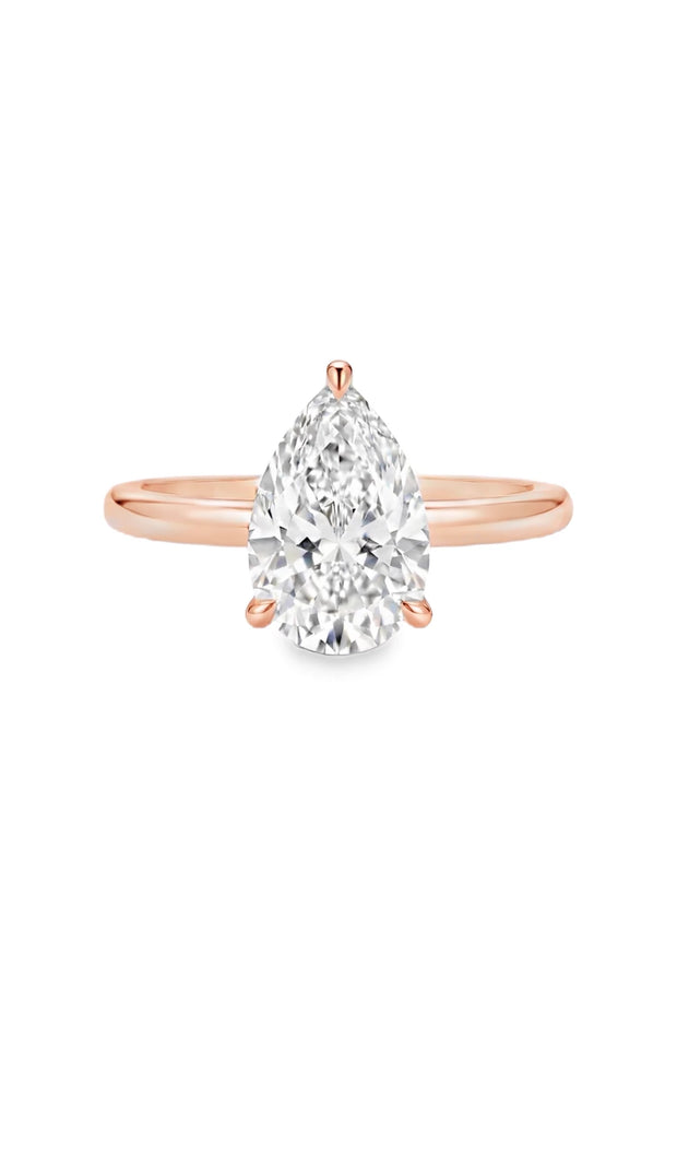 18K Yellow Gold Pear Lab-Grown Diamond Ring – 1.00ct.