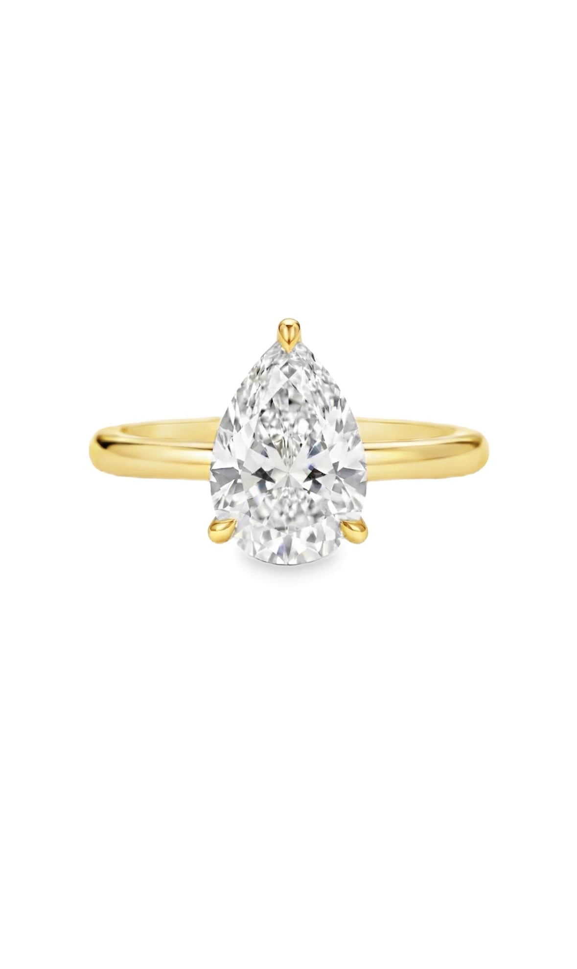 18K Yellow Gold Pear Lab-Grown Diamond Ring – 1.00ct.