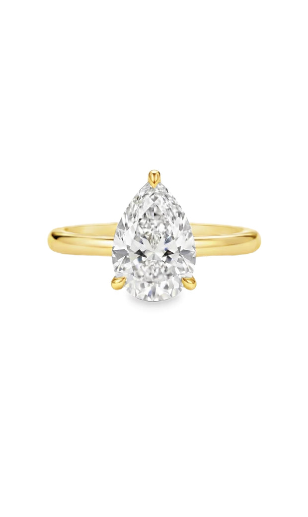 18K Yellow Gold Pear Lab-Grown Diamond Ring – 1.00ct.