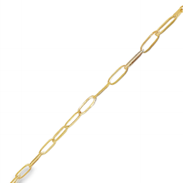Modern Yellow Gold Paperclip Link Bracelet – Elongated Cable Chain