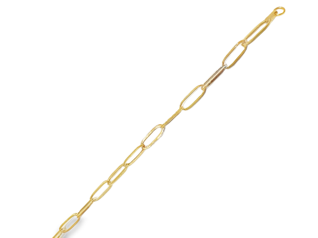 Modern Yellow Gold Paperclip Link Bracelet – Elongated Cable Chain