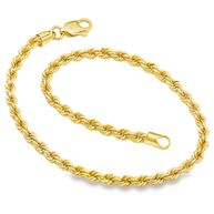The Riviera Yellow Gold Twisted Rope Chain Bracelet