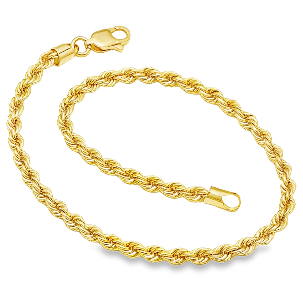 The Riviera Yellow Gold Twisted Rope Chain Bracelet