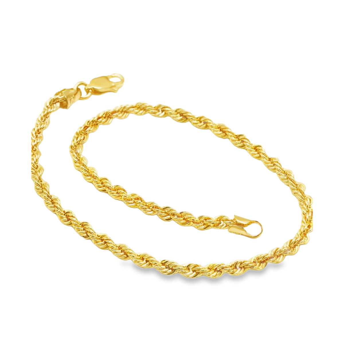 The Riviera Yellow Gold Twisted Rope Chain Bracelet