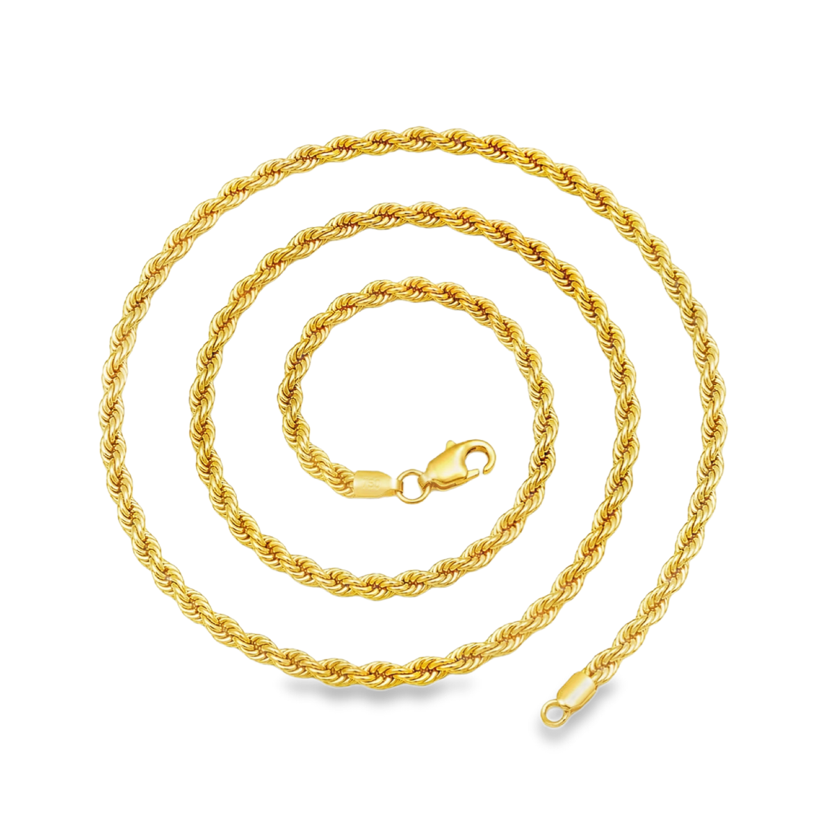 The Luminous Twist Yellow Gold Rope Chain Necklace