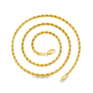 The Luminous Twist Yellow Gold Rope Chain Necklace