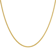Delicate Woven Yellow Gold Wheat Chain Necklace