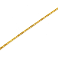 Delicate Woven Yellow Gold Wheat Chain Necklace