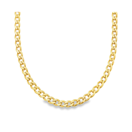 Polished Beveled Yellow Gold Curb Link Chain