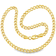 Polished Beveled Yellow Gold Curb Link Chain