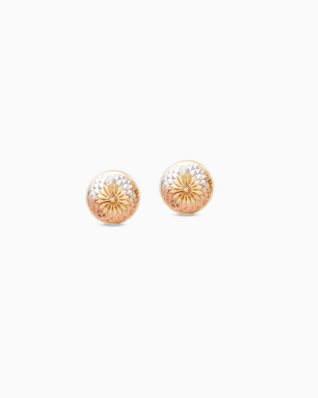 18K Tri-Color Gold Earrings