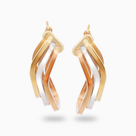 18K Tri-Color Gold Earrings