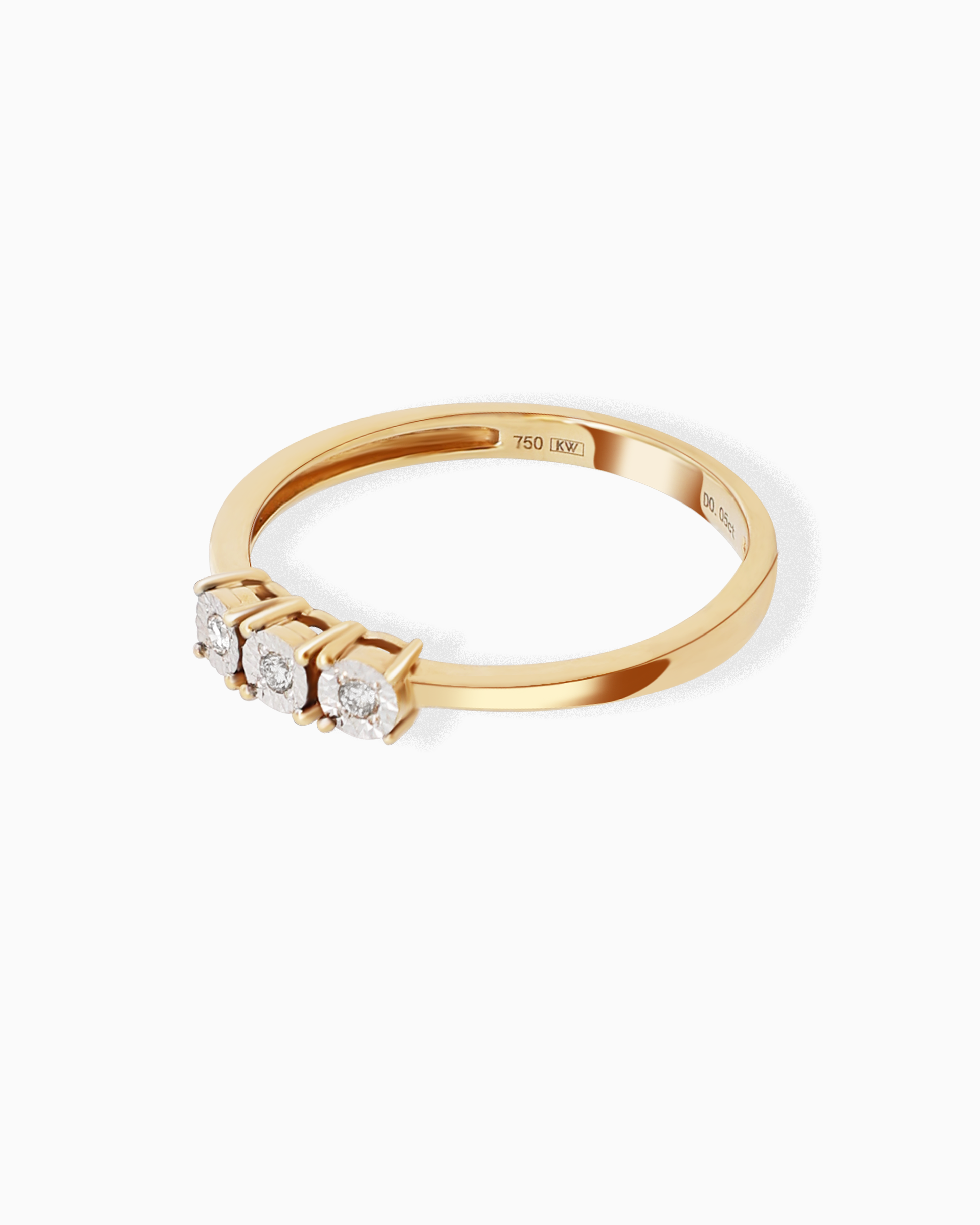 18K Gold Round Brilliant Diamond Graceful Solitaire Ring