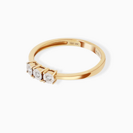 18K Gold Round Brilliant Diamond Graceful Solitaire Ring
