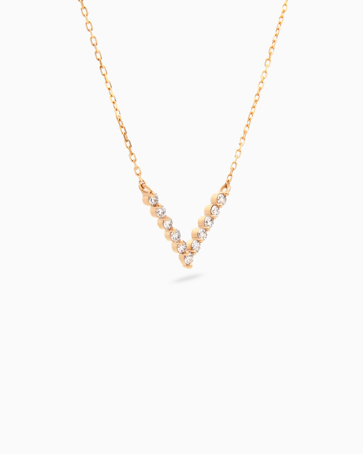 18K Yellow Gold 11-Stone Diamond Pendant Necklace – 0.30ct.