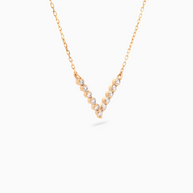 18K Yellow Gold 11-Stone Diamond Pendant Necklace – 0.30ct.