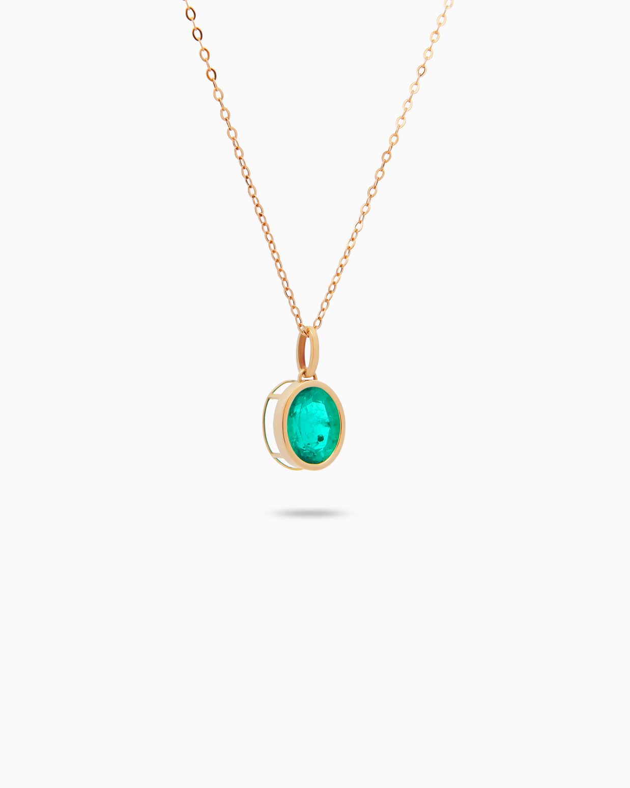 18K Yellow Gold Lab-Grown Emerald Pendant – 4.20ct.