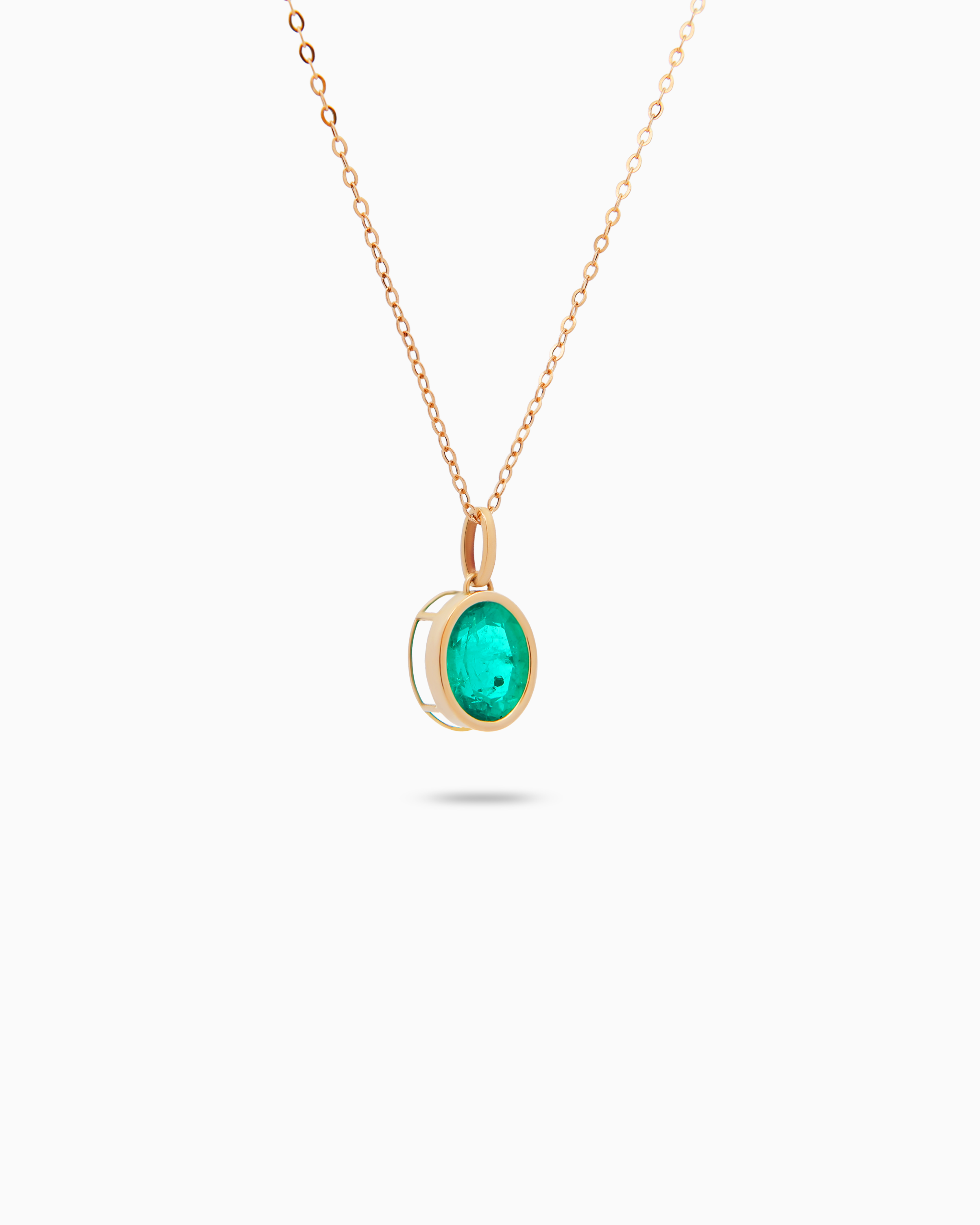 18K Yellow Gold Lab-Grown Emerald Pendant – 4.20ct.