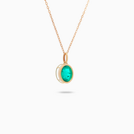 18K Yellow Gold Lab-Grown Emerald Pendant – 4.20ct.