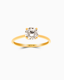 18K Yellow Gold Round Lab-Grown Diamond Ring – 1.00ct.