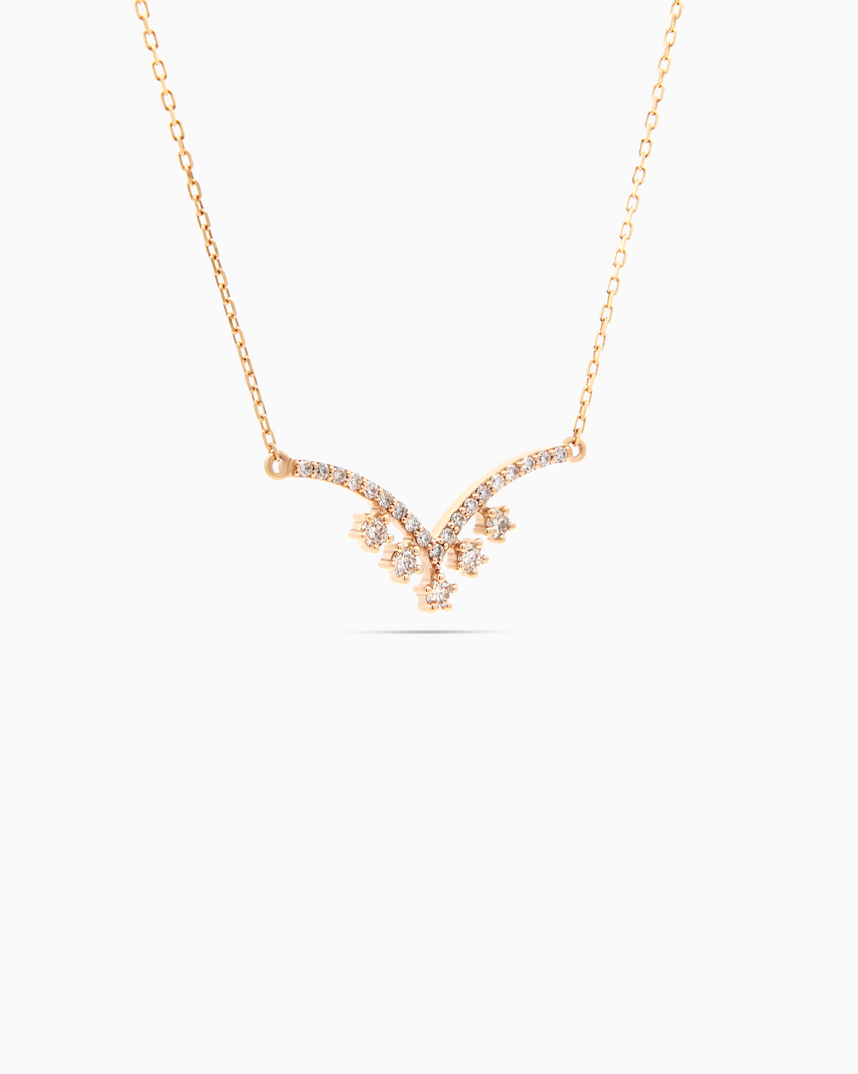 18K Gold 24-Stone Diamond Pendant Necklace – 0.30ct.