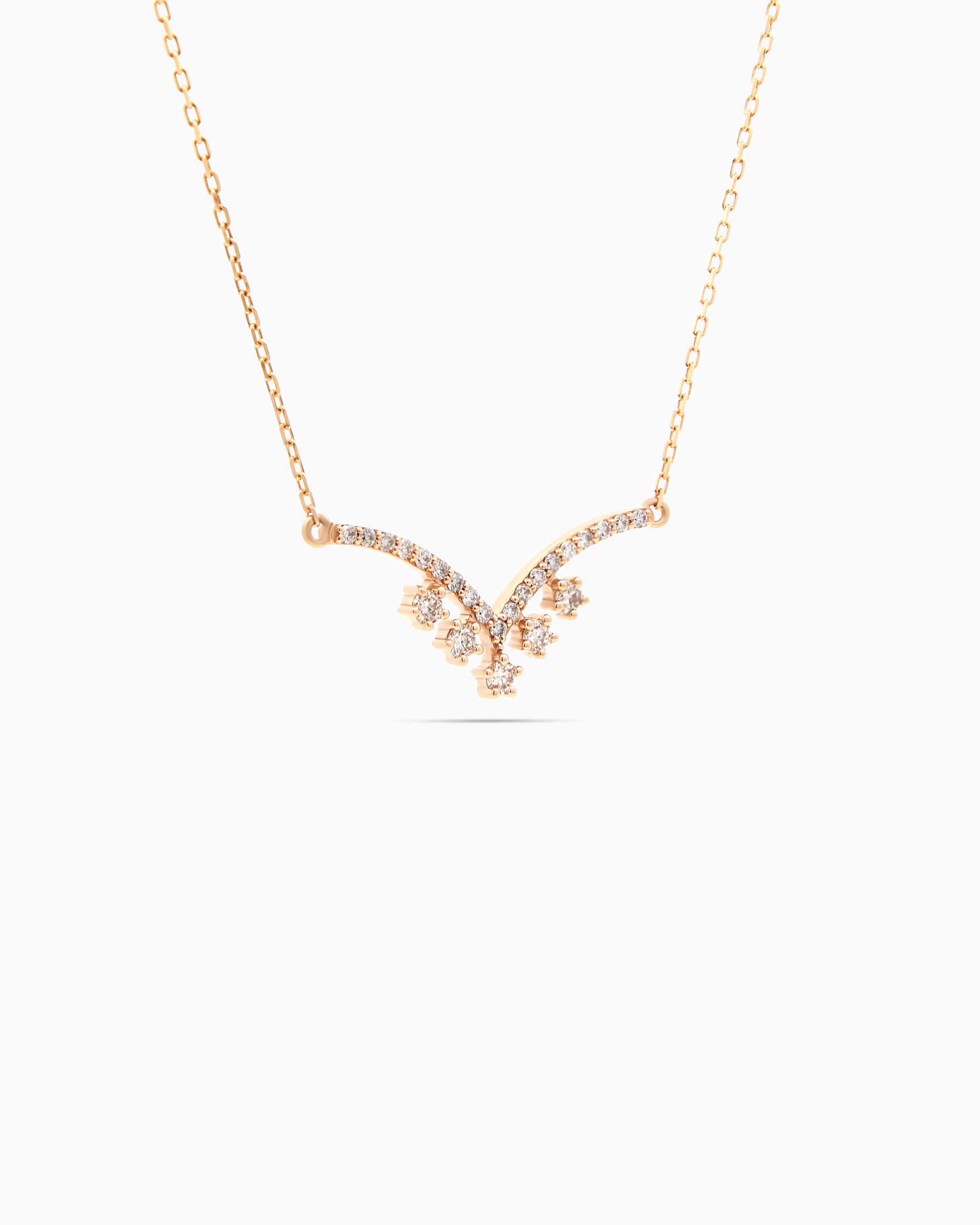 18K Gold 24-Stone Diamond Pendant Necklace – 0.30ct.