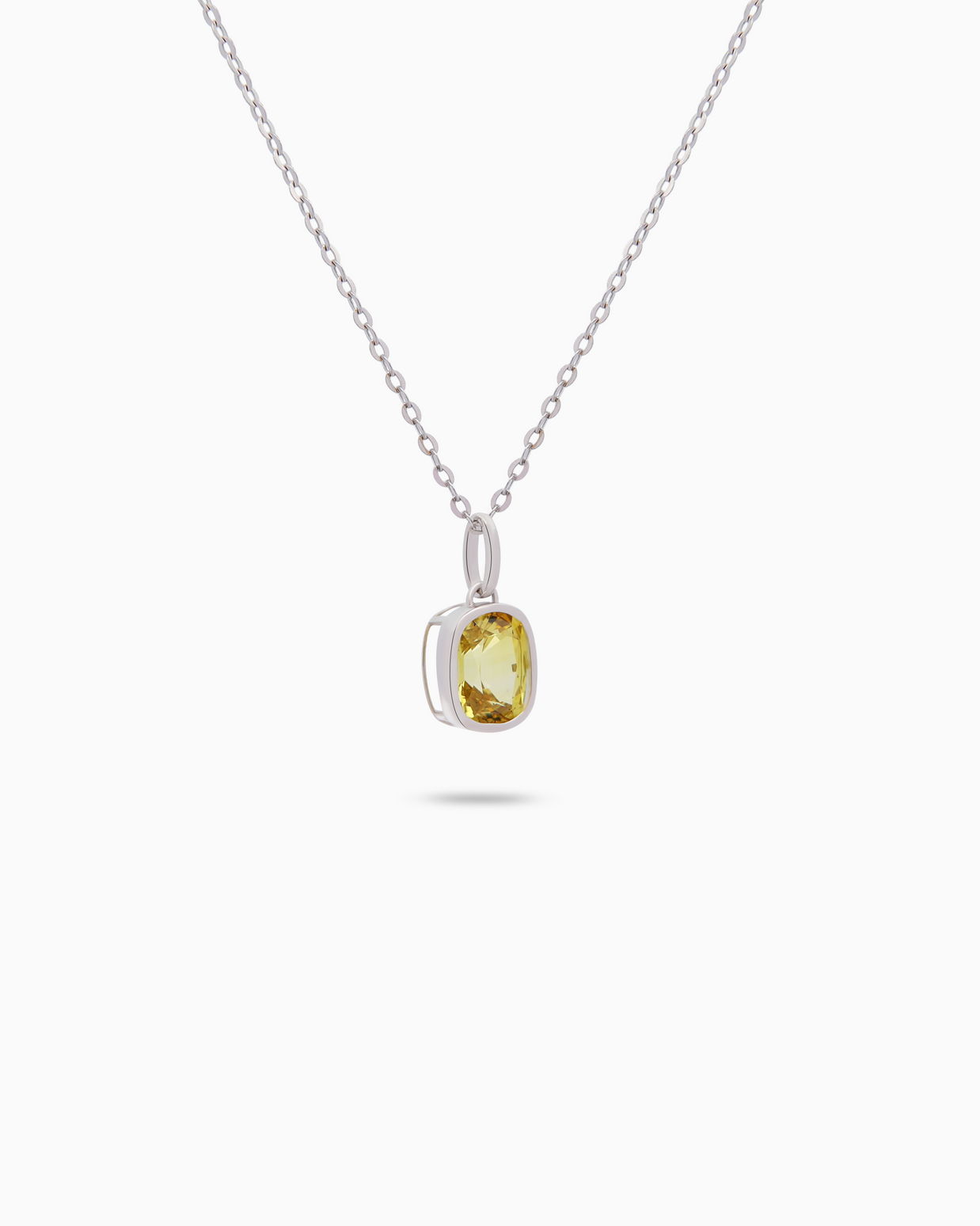 18K White Gold Lab-Grown Peridot Pendant – 4.00ct.