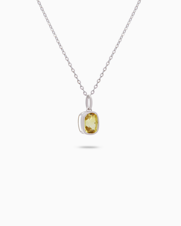 18K White Gold Lab-Grown Peridot Pendant – 4.00ct.