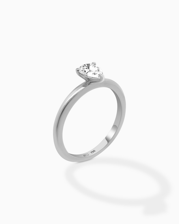18K White Gold Pear Lab-Grown Diamond Ring – 0.50ct.