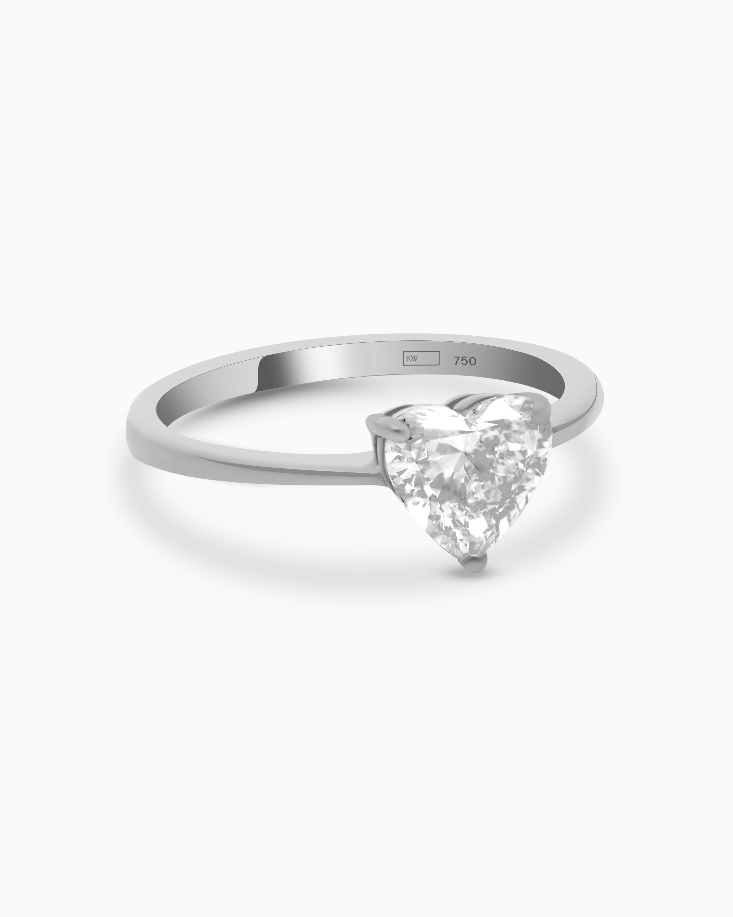 18K White Gold Heart Lab-Grown Diamond Ring – 1.00ct.