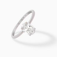 18K White Gold Oval Lab-Grown Diamond Ring – 1.00ct.