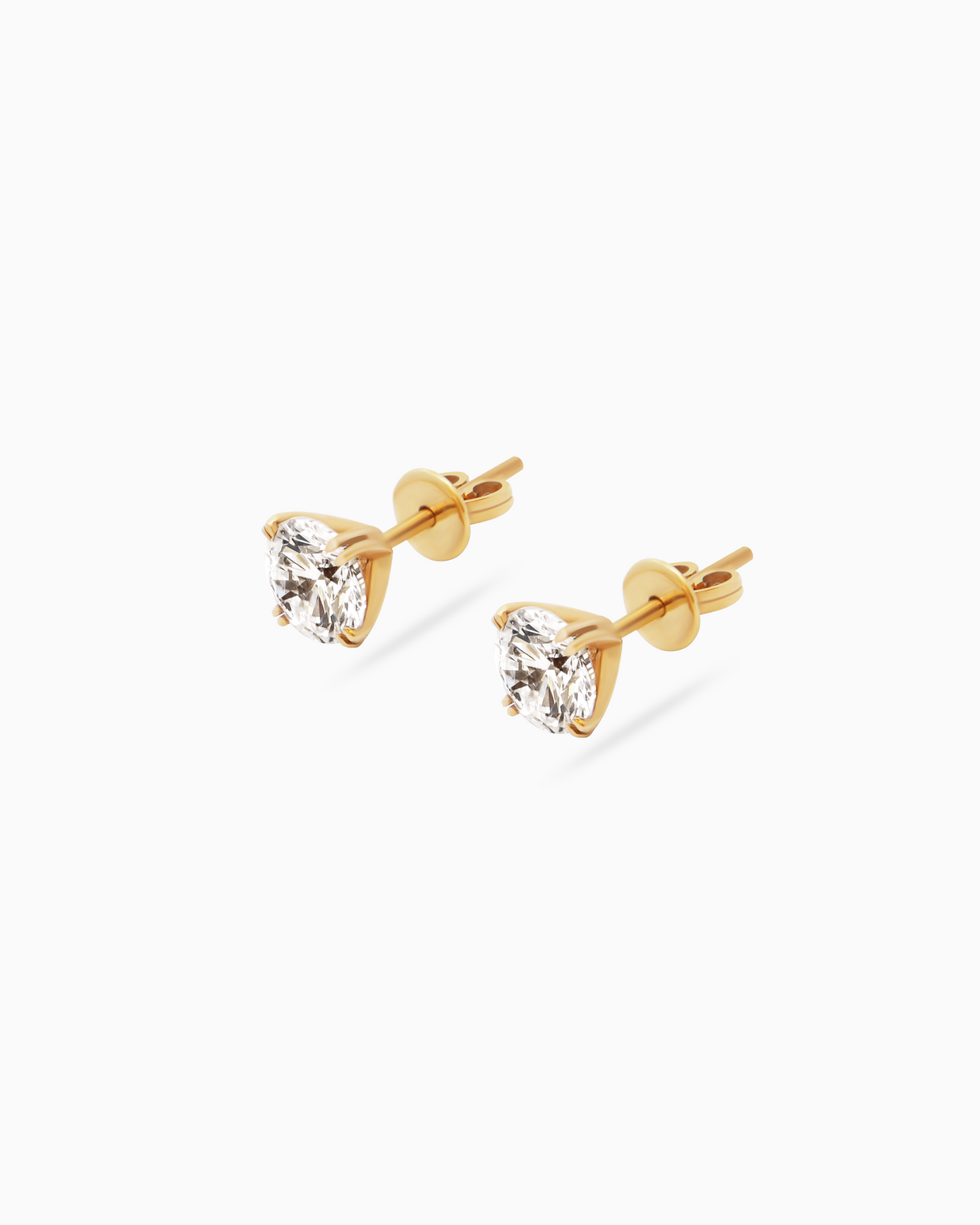 18K Yellow Gold Round Lab-Grown Diamond Stud Earrings – 2.10ct.