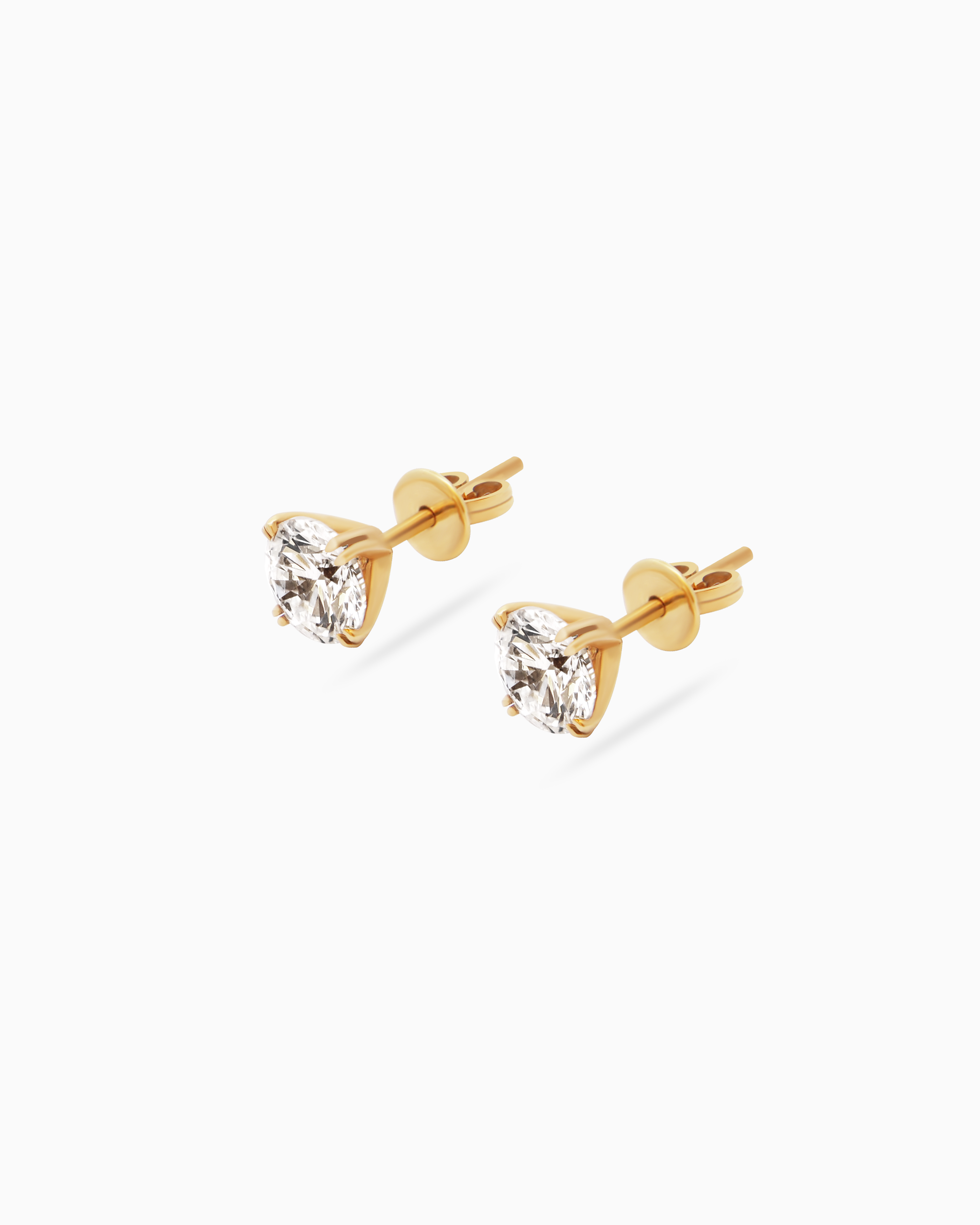 18K Yellow Gold Round Lab-Grown Diamond Stud Earrings – 2.10ct.