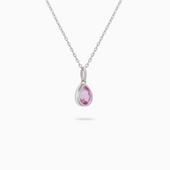 18K Gold Lab-Grown Pink Sapphire Pendant – 2.80ct.