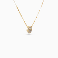 18K Yellow Gold Round Diamond Pendant Necklace – 0.10ct.