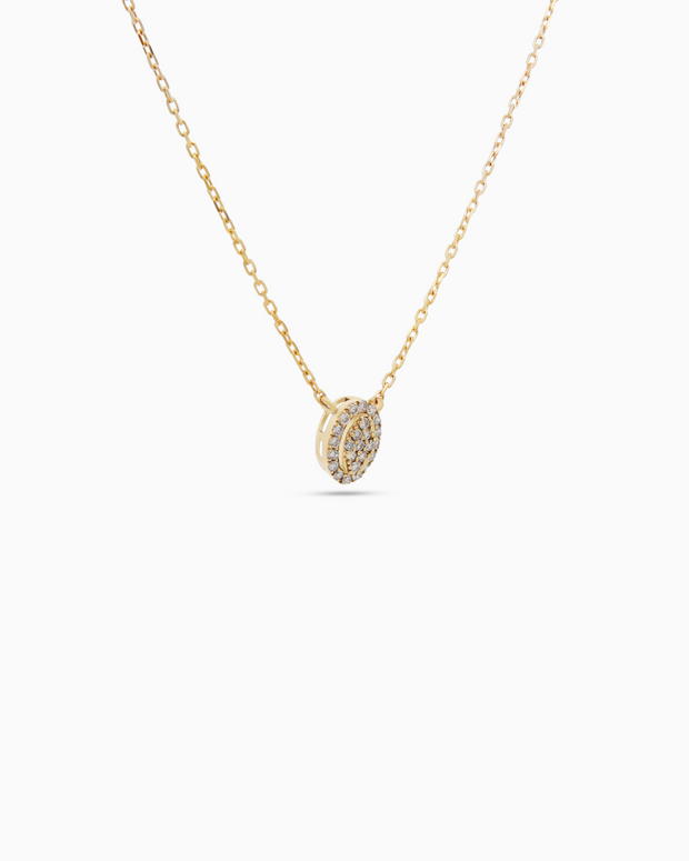 18K Yellow Gold Round Diamond Pendant Necklace – 0.10ct.