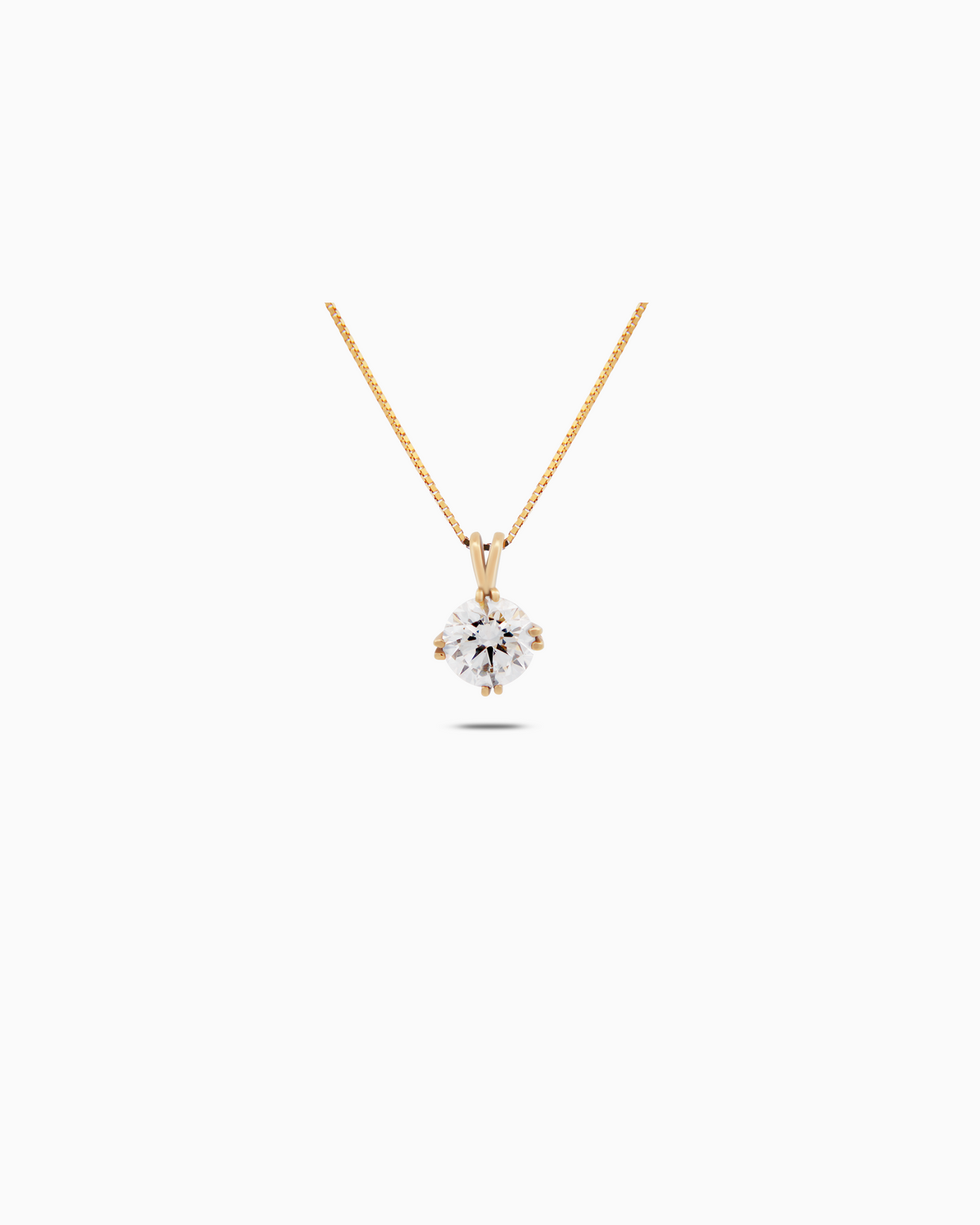 18K Yellow Gold Round Lab-Grown Diamond Pendant – 0.50ct.