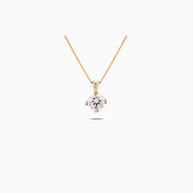 18K Yellow Gold Round Lab-Grown Diamond Pendant – 0.50ct.